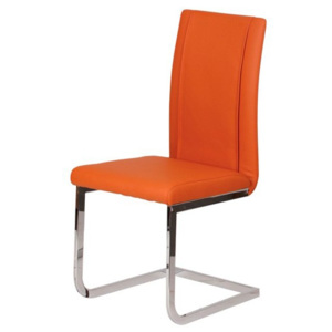 Židle chromová čalouněná oranžová Z402