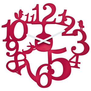 Koziol Nástěnné hodiny PI:P červená, pr. 45 cm