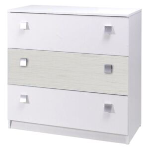 Komoda - LUX STRIPES, bílá / bílá pruhovaná