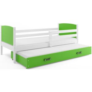 B2b1 BMS-group Dětská postel s přistýlkou TAMI 2 80x190 cm, bílá/zelená Pěnová matrace
