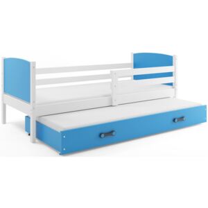 B2b1 BMS-group Dětská postel s přistýlkou TAMI 2 80x190 cm, bílá/modrá Pěnová matrace