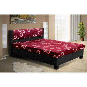 Nabytekmorava Čalouněná postel s úložným prostorem Alice 180 Barva postele: Černá 04, Pelest: Mega 14 Bordo