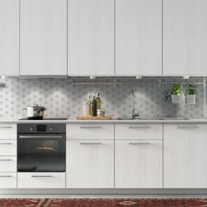 Kuchyňská tapeta zástěna KitchenWalls - STAR grey (300 x 60 cm)