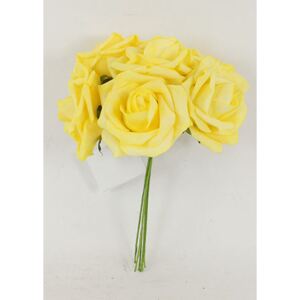 Autronic Růžičky, puget 6ks, barva žlutá. Květina umělá pěnová. PRZ755577