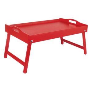 ČistéDřevo Dřevěný servírovací stolek do postele 50x30 cm červený