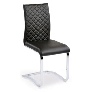 Kožená konferenční, jídelní židle RITZ, černá, 4 ks