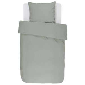Bavlněné povlečení na postel, obrázkové povlečení, povlečení na jednolůžko, 100% bavlna - minimalistický styl, šedozelená barva, Essenza -…