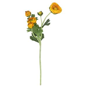 Autronic Ranunkulus 5 hlav, barva žlutá. Květina umělá. SF1189
