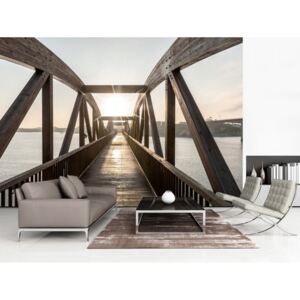 3D tapeta most přes řeku + lepidlo ZDARMA Velikost (šířka x výška): 350x245 cm