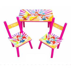 Dětský stolek a 2 židličky Duhové Winx víly