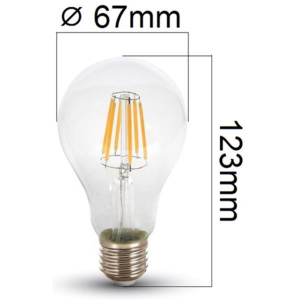 Retro LED žárovka E27 8W 800lm teplá, filament, ekvivalent 60W
