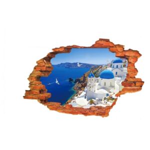Živá Zeď 3D Samolepka Výhled na Řecko