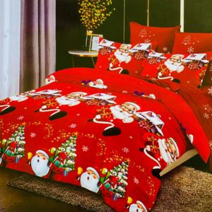 7dílné vánoční povlečení - Santa - červené