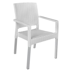 MEGA PLAST MP692 RATAN LUX (AL nohy) židle bílá