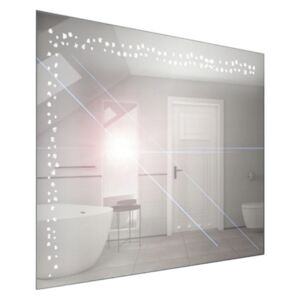 Zrcadlo závěsné s pískovaným motivem a LED osvětlením Nika LED 7/60 | A-Interiéry