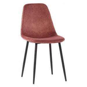 House Nordic Jídelní židle STOCKHOLM růžová samet, černá podnož