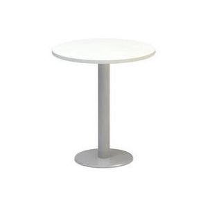 Kruhový konferenční stůl Alfa 400 s šedým podnožím, 70 x 74,2 cm, dezén bílá