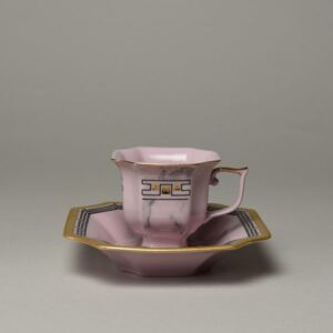 Růžový porcelán Šálek s podšál. EMPÍR I. 115/125 mokka, Růžový porcelán z Chodova