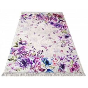 Kusový koberec Romatické květy fialový, Velikosti 80x150cm