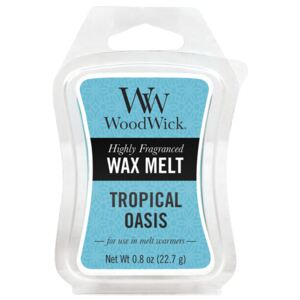 WoodWick vonný vosk Tropické oázy 23g (Osvěžující vůně tropického ovoce a kokosu s náznaky nekonečných bílých pláží a tyrkysové vody.)