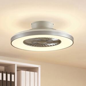 Lindby Orligo LED stropní ventilátor, stříbrný