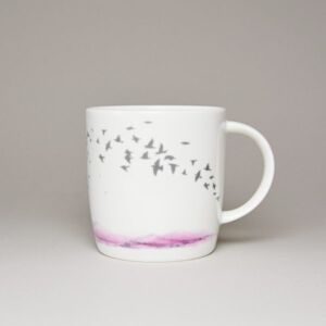 Anglický porcelán Roy Kirkham Hejno ptáků na obloze (červená): Hrnek Sophie 300 ml, Anglický kostní porcelán Roy Kirkham