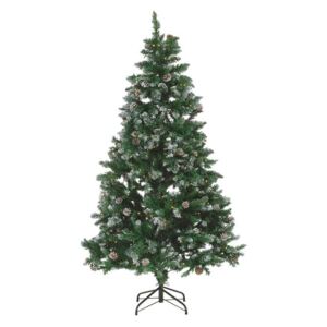 Zasněžený umělý vánoční stromek se světly 180 cm zelený PALOMAR
