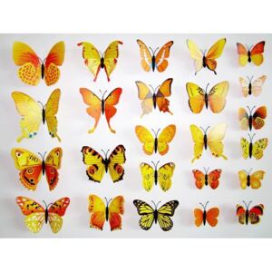 Miranda Samolepicí dekorace na stěnu motýli žlutí