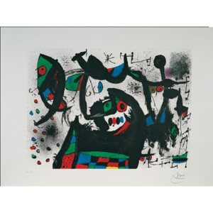 Obraz, Reprodukce - Pocta Joan Prats - Homenatge a Joan Prat, 1975, Joan Miró, (80 x 60 cm)
