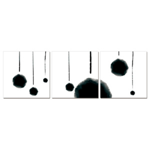 Obraz na zeď - Modern Design - Hanging Balls (B&W), (120 x 40 cm)