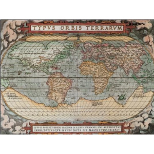 Obraz, Reprodukce - Mapa světa - historická, Mappe, (90 x 60 cm)