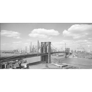Obraz, Reprodukce - Brooklyn Bridge & City Skyline 1938, Gendreau, (100 x 50 cm)