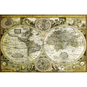 Plakát, Obraz - Mapa světa - historická, (91,5 x 61 cm)