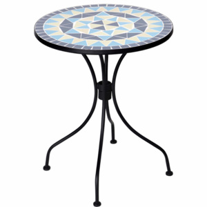 PALAZZO Stůl s mozaikou - krémová/modrá