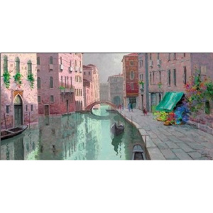 Obraz, Reprodukce - Rio di Santa Fosca, Benátky, Benadino Gianola, (50 x 25 cm)