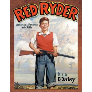 Plechová cedule Daisy red Ryder, (32 x 42 cm)