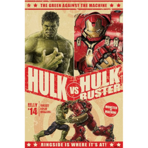 Plakát, Obraz - Avengers: Age Of Ultron - Hulk Vs Hulkbuster, (61 x 91,5 cm)