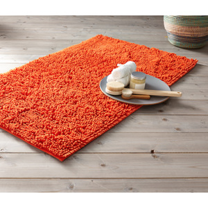 Předložka do koupelny z mikrovláknové žinylky, oranžová, cca 120 x 