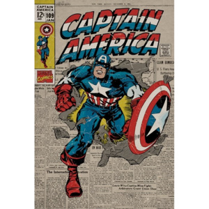 Plakát, Obraz - MARVEL - captain america retro, (61 x 91,5 cm)