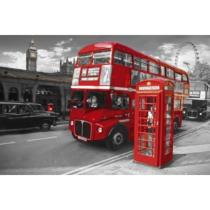 Plakát, Obraz - Londýn - bus, (91,5 x 61 cm)