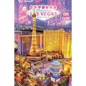 Plakát, Obraz - Las Vegas - collage, (61 x 91,5 cm)