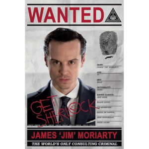 Plakát, Obraz - Sherlock - Moriarty Wanted, (61 x 91,5 cm)