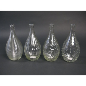 KERSTEN - 4ASS Set 4ks váz, sklo, čiré,  9.5x9.5x20cm (cena za ks) (LEV-2012)