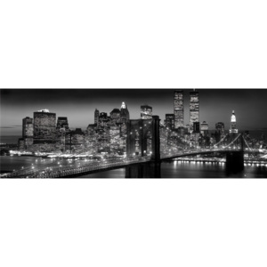 Plakát, Obraz - New York - Manhattan black, (91 x 30 cm)