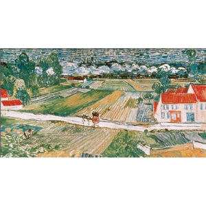 Obraz, Reprodukce - Krajina v Auvers po dešti, 1890 (část), Vincent van Gogh, (100 x 50 cm)