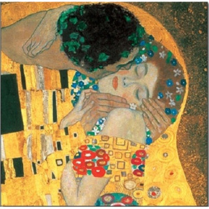 Obraz, Reprodukce - Polibek (část), Gustav Klimt, (70 x 70 cm)