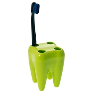 Zub - držák na kartáčky - zelený