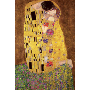 Plakát, Obraz - Gustav Klimt - polibek, (61 x 91,5 cm)