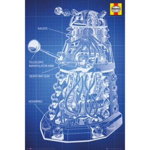 Plakát, Obraz - Doctor Who - Haynes Dalek Blueprint, (61 x 91,5 cm)