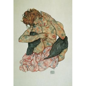 Obraz, Reprodukce - Sedící žena, Egon Schiele, (60 x 80 cm)